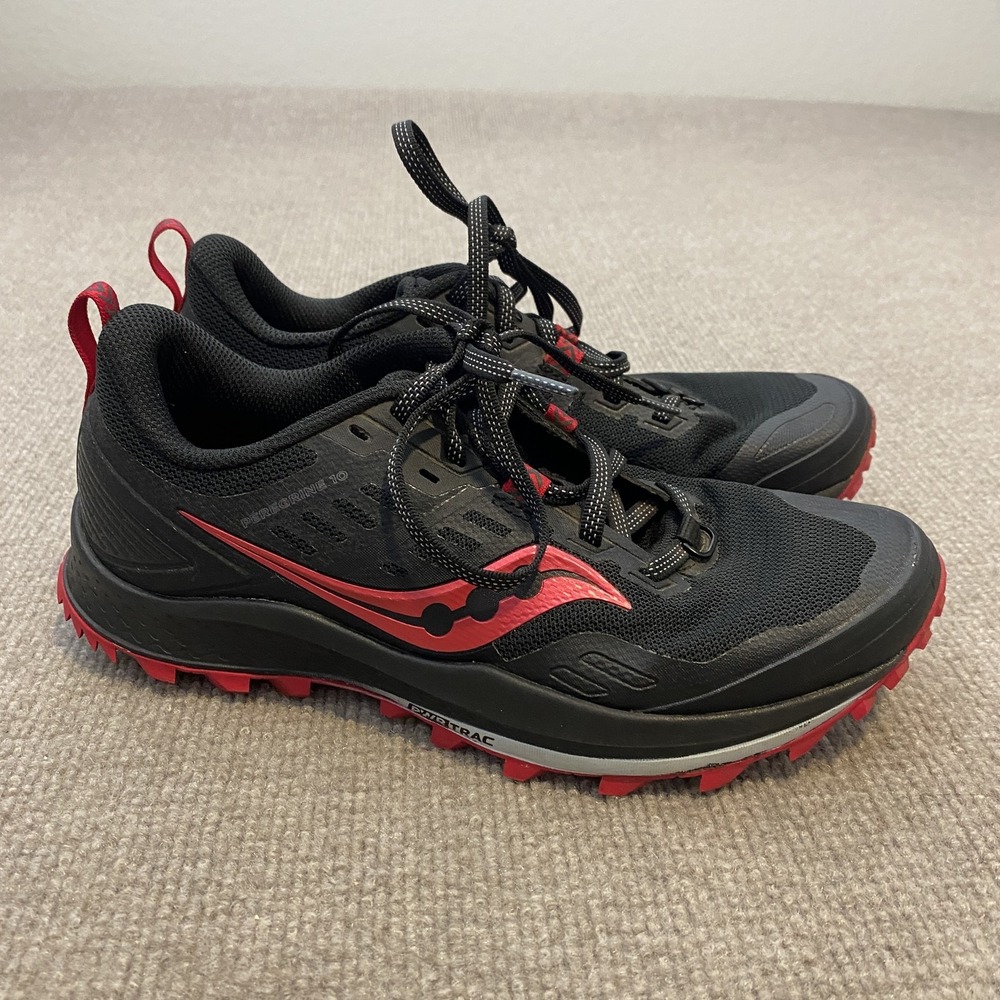 Saucony Peregrine 10 Shoes Womens Size 7.5 Black Cushioned S10556-20 Gorpcore